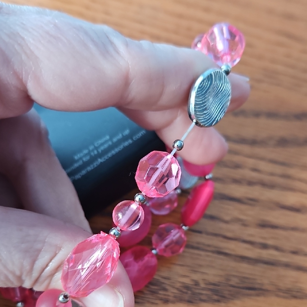 Paparazzi Vibrant Pink and Silver Bracelet Set Of 3 - Picture 5 of 5